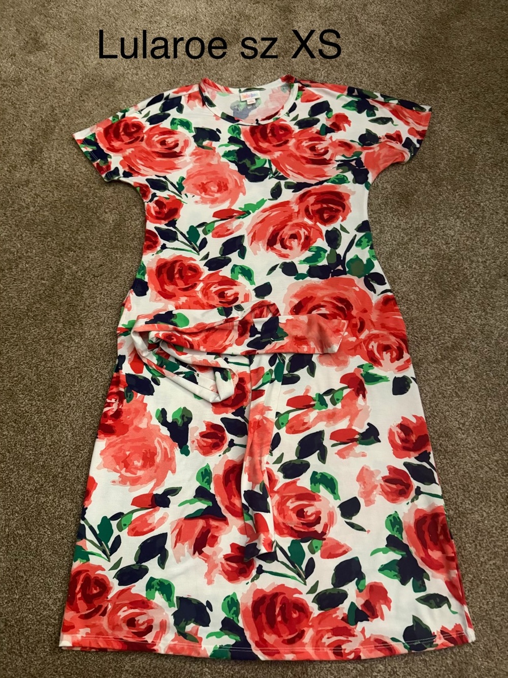 LuLaRoe Floral Midi Dress with tie waist - XS